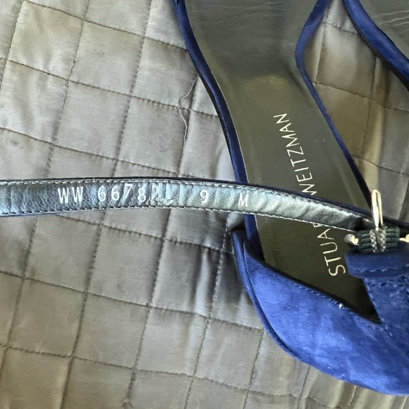 Stuart Weitzman Blue Strappy Suede Heels | Size 9 - Picture 2 of 7